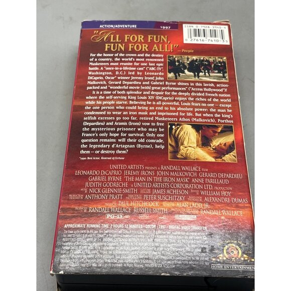 The man in the Iron mask VHS tape PG-13 1997 2h 12 min READ - Picture 2 of 2